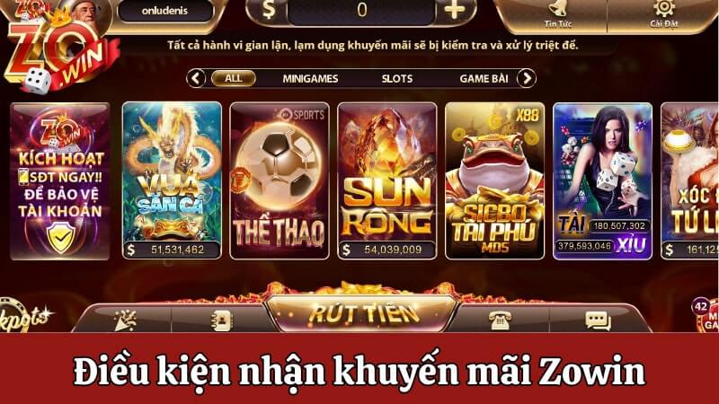 Thành viên cần có đủ điều kiện nhận khuyến mãi Zowin
